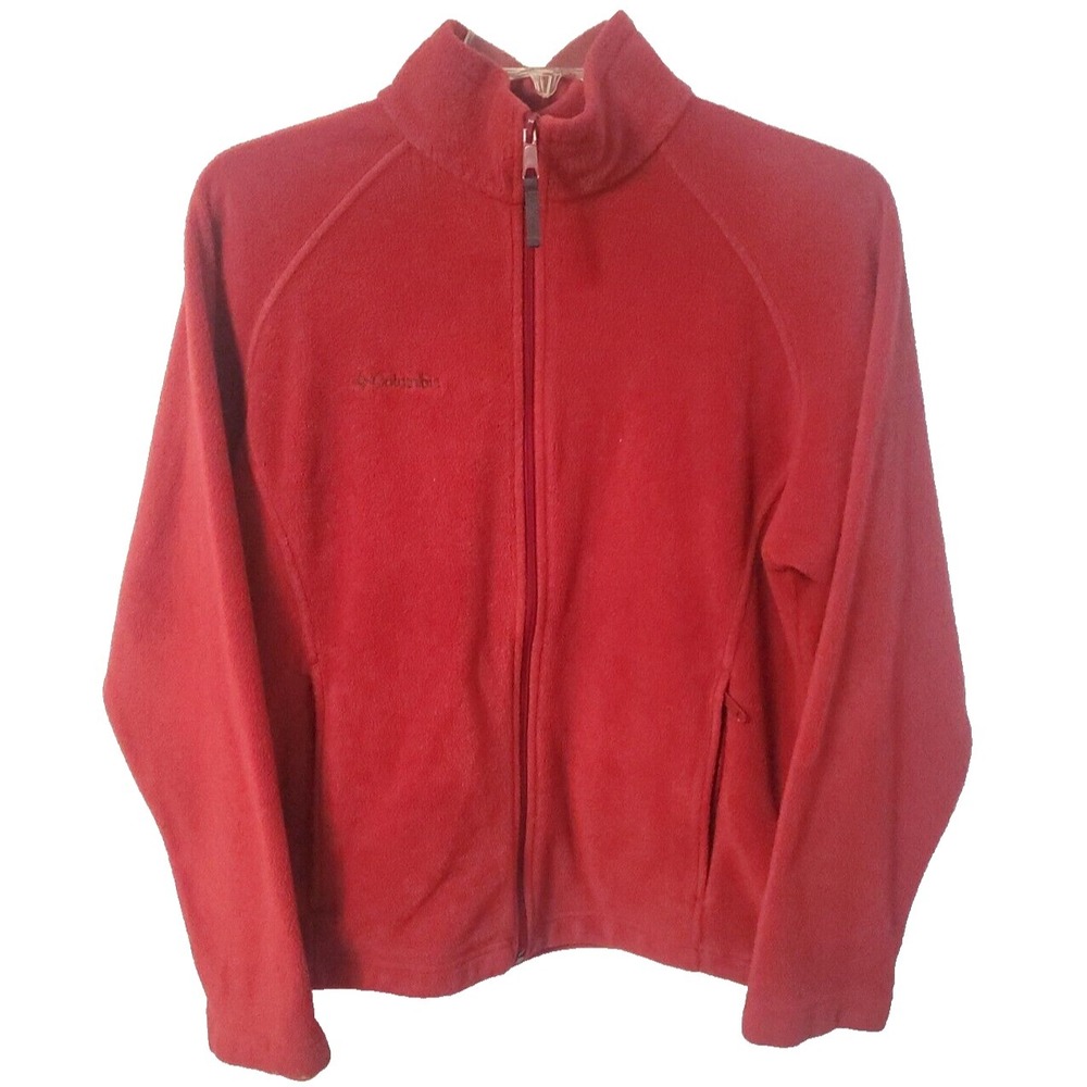 Columbia Womens' Red Fleece Full-Zip Jacket, Size Large